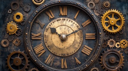 Fototapeta premium Steampunk Clockwork Timepiece 