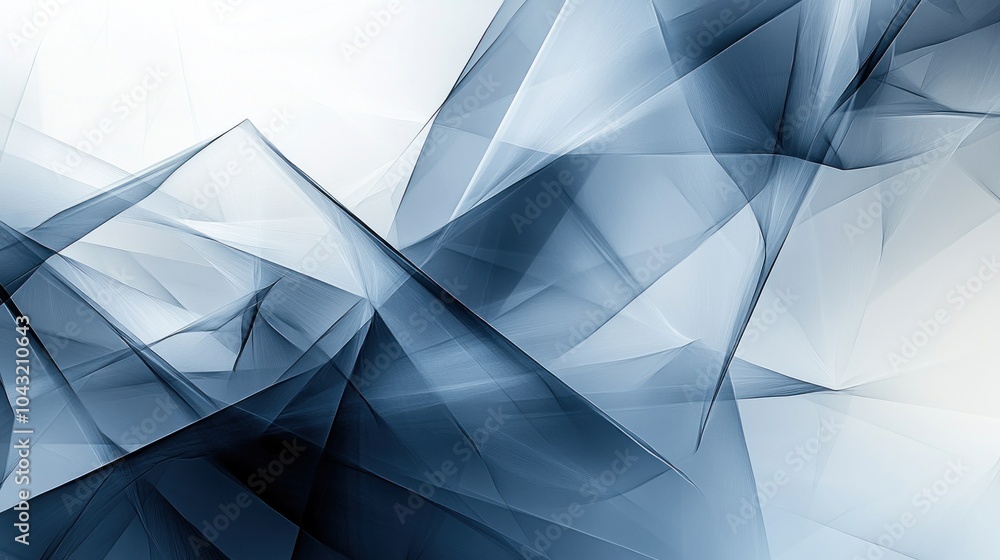 Poster high-tech background with overlapping transparent layers in shades of grey and blue, evoking innovat