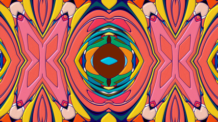Colorful symmetrical abstract kaleidoscope background pattern for summer 