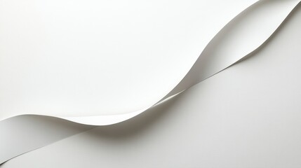 Obraz premium Clean white background with a single soft grey line flowing diagonally for a minimalist aesthetic