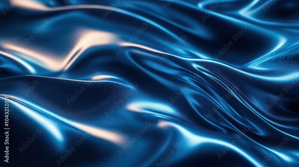 Wall mural electric blue abstract lines flowing across a smooth surface