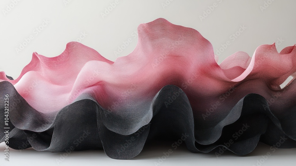 Poster gradient blending dark charcoal to soft pastel pink, creating a moody yet soft atmosphere