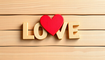 Wooden letters forming word LOVE written on wooden background. St. Valentine's Day. two hearts isolated with white highlights, png