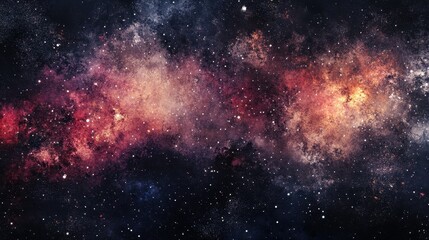 Fototapeta premium An abstract depiction of a distant galaxy shrouded in shadows, with glowing stars peeking through the darkness. 