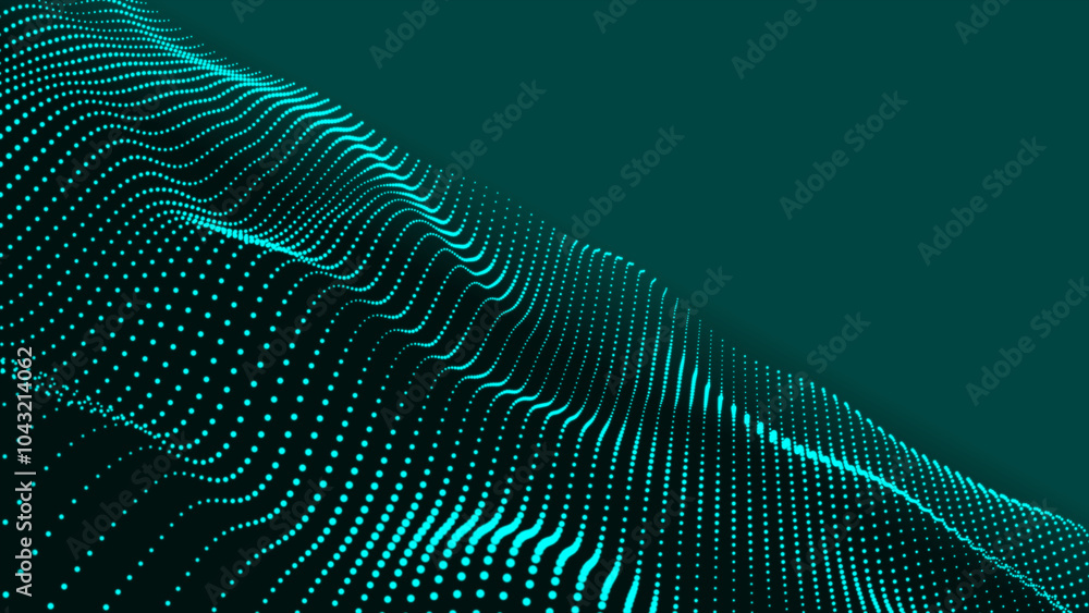 Poster technology futuristic digital flow seamless. abstract glowing digital cyber waves made of particles 
