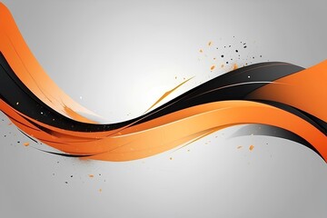 elegant wave-like abstract background in black and orange tones, conveying motion and sophistication for dynamic designs