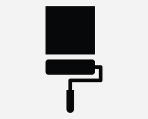 Paintbrush Home Improvement Painting Paint Job Roller Art Decorating Interior Design Color DIY Project Stroke Vector Sign Icon Shape Outline Black White