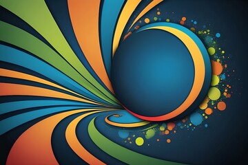 energetic abstract curves in blue, green, and orange, creating a dynamic swirl effect