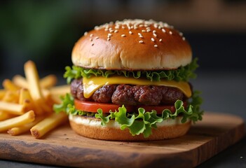 Delicious Vegan Burger with Lab Grown Meat Substitute an Ethical and Sustainable Culinary