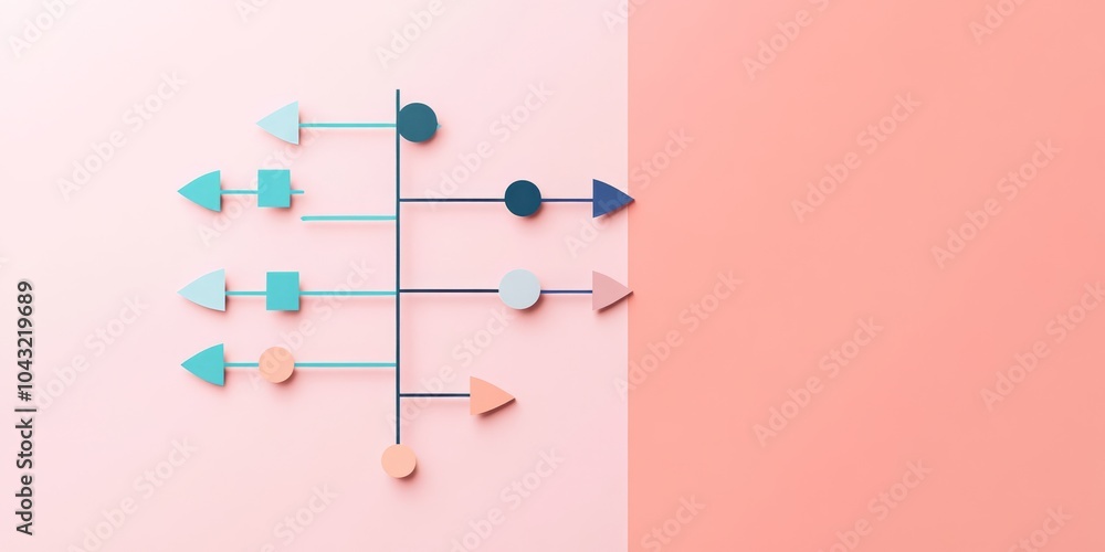 Aufkleber abstract minimalist growth chart: a clean and modern design featuring colorful geometric shapes and 