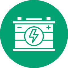 Car Battery glyph circle icon