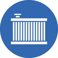 Radiator glyph circle icon