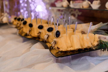 Tropical Fruit Platter with Pineapple and Olive Garnishes