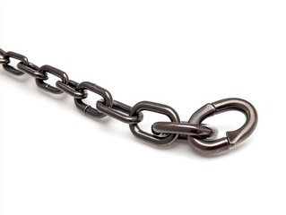Obraz premium Isolated stainless steel chain.