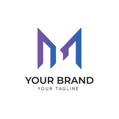 Letter M modern and creative logo design.