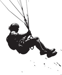 silhouette of a paratrooper