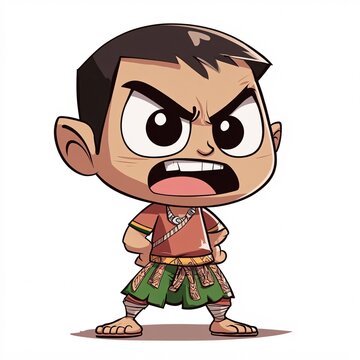 recommend clip art: a cartoon chalta with a Angry expression 