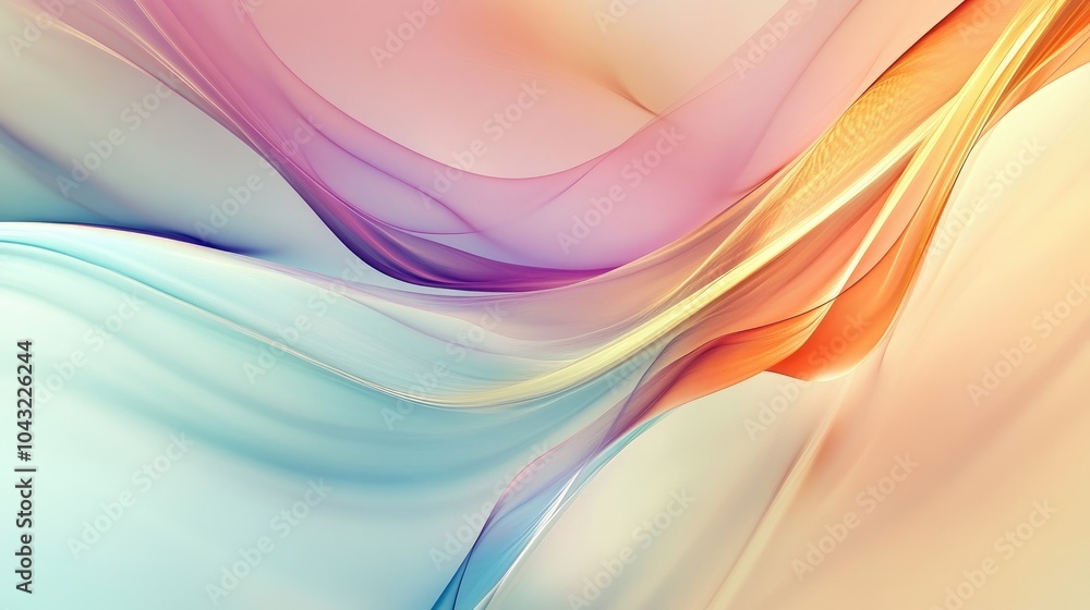 Poster light-colored edges with soft, dynamic hues overlaying a neutral background, creating an eye-catchin
