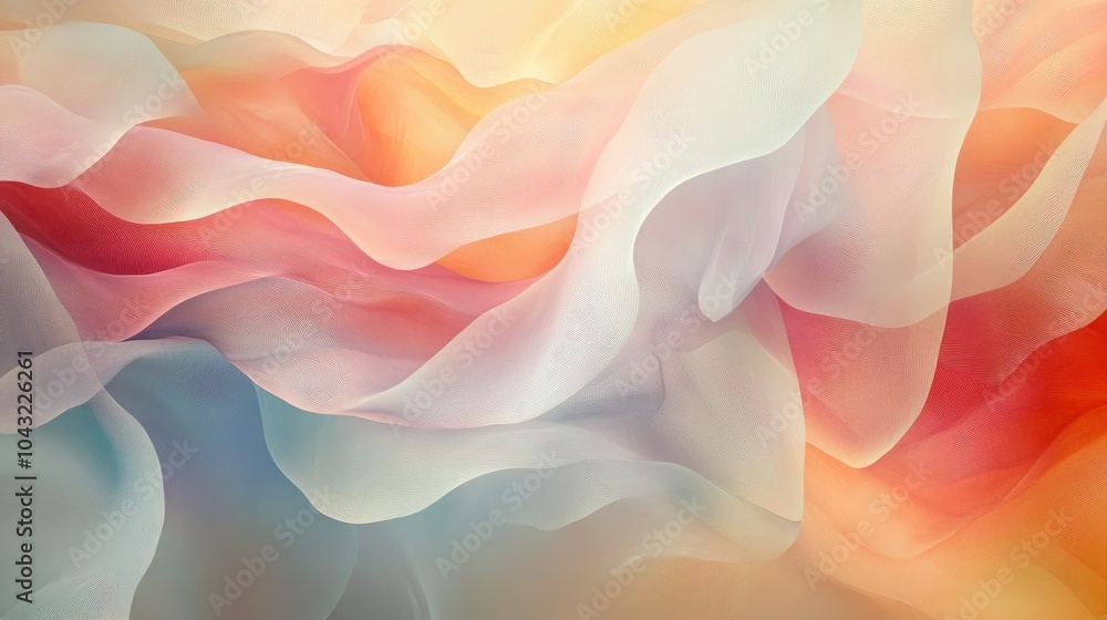 Poster light-colored edges with soft, dynamic hues overlaying a neutral background, creating an eye-catchin
