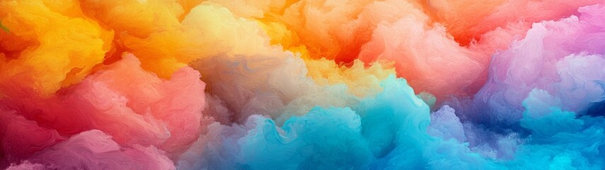 Naklejka premium Effects visuals enhancement Vibrant swirls of color an abstract exploration of dreamlike cloud forms in a kaleidoscope of hues