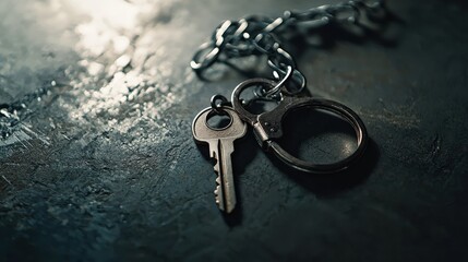 A key unlocking handcuffs, symbolizing liberation from oppression