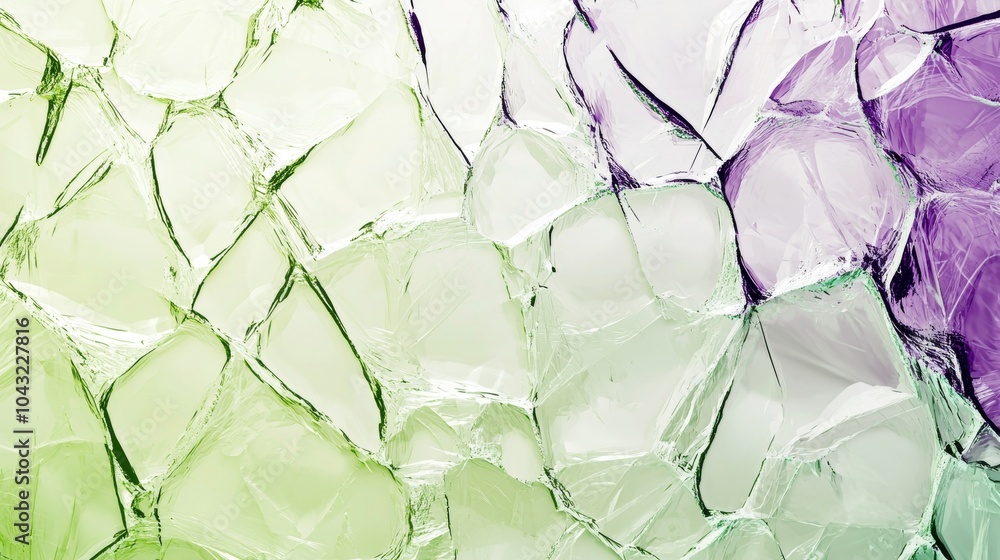 Poster abstract background with cracked ice forming a pattern of geometric shapes with a gradient going fro