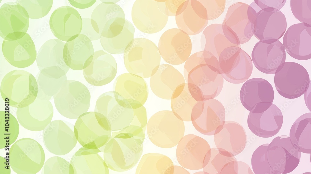 Poster Colorful bubbles are floating in this abstract background. The bubbles are semi-transparent and create a gradient effect
