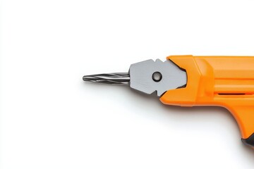 Fototapeta premium Orange industrial tool on white background for various applications.