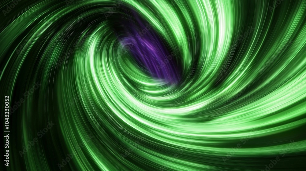 Poster abstract background with green and purple swirl lines creating a tunnel effect, perfect for any proj