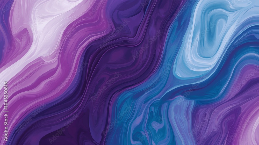 Poster colorful abstract background resembling fluids mixing and creating a marble effect with a wavy patte