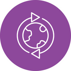 Circular Economy line circle icon