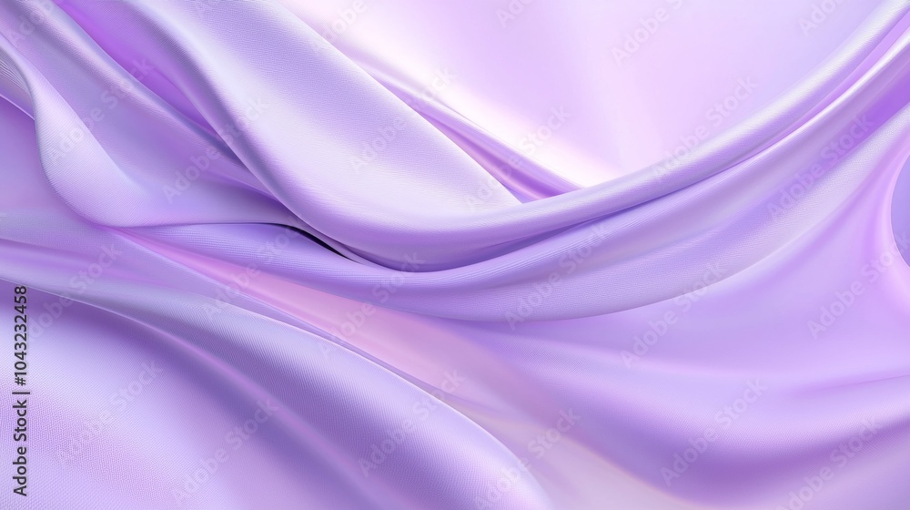 Poster luxurious lavender satin fabric gently flowing in waves, creating a soft and elegant background with