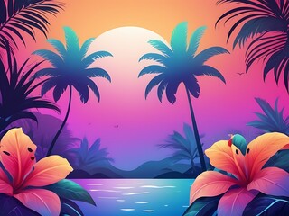 Gradient tropical background