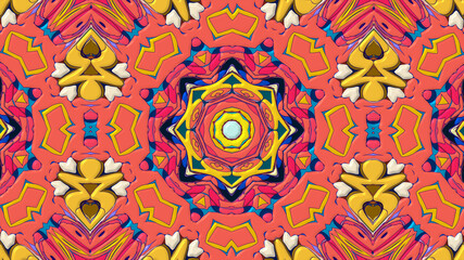 Colorful symmetrical abstract kaleidoscope background pattern for summer 