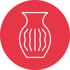 Vase line circle icon