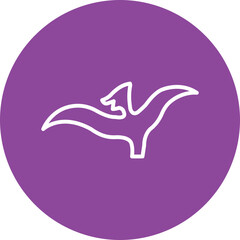 Fototapeta premium Pterodactyl line circle icon