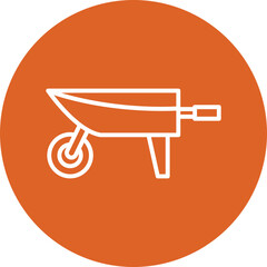 Wheelbarrow line circle icon