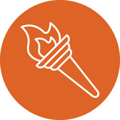Torch line circle icon