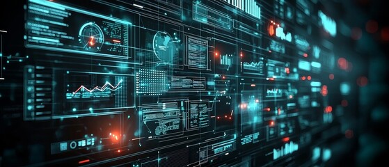 Obraz premium Exploring the Future of Data Visualization An Insight into Digital Interfaces and Information Design