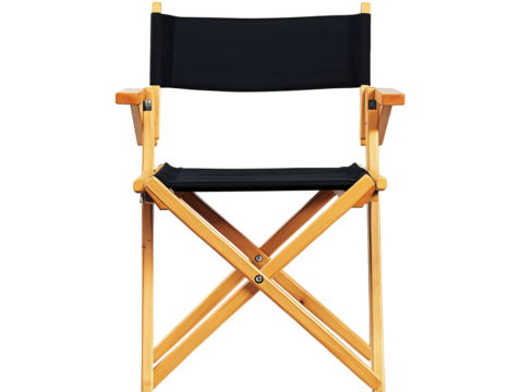 a chair with a black seat