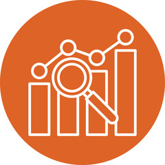 Data analysis line circle icon