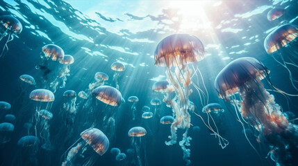 Fototapeta premium jellyfish in the sea