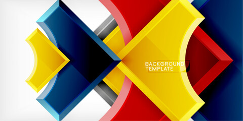Obraz premium Square, arrow shapes with round elements Vector Illustration For Wallpaper, Banner, Background, Card, Book Illustration, landing page