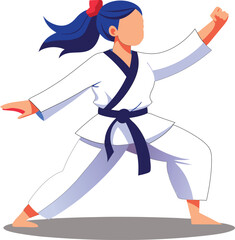 woman judo training vector illustration graphic design