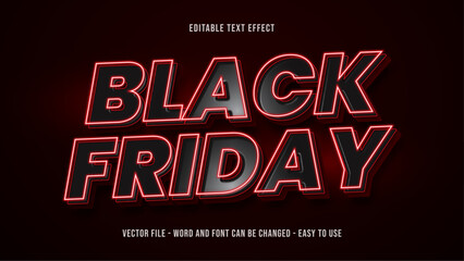 Black friday 3D editable text effect