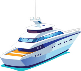 luxury boat yacht vector illustration graphic design 