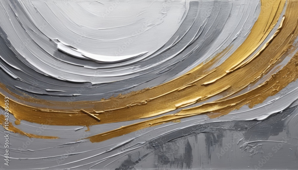 Aufkleber a mesmerizing blend of silver and gold textures flows across a canvas, creating a sense of harmony a
