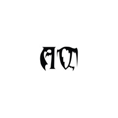 Obraz premium AQ monogram logo design letter text name symbol monochrome logotype alphabet character simple logo