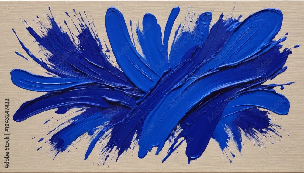 Aufkleber rich strokes of vibrant blue paint collide on a textured surface, creating an energetic display of a