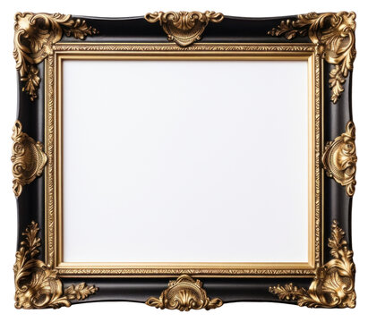 PNG Squart Victoria black and gold mirror frame photo.